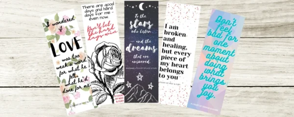 ACOTAR printables Digital Printable Bookmarks - ACOTAR/ACOMAF quotes, Sarah J. Maas, set of 5, bookstagram