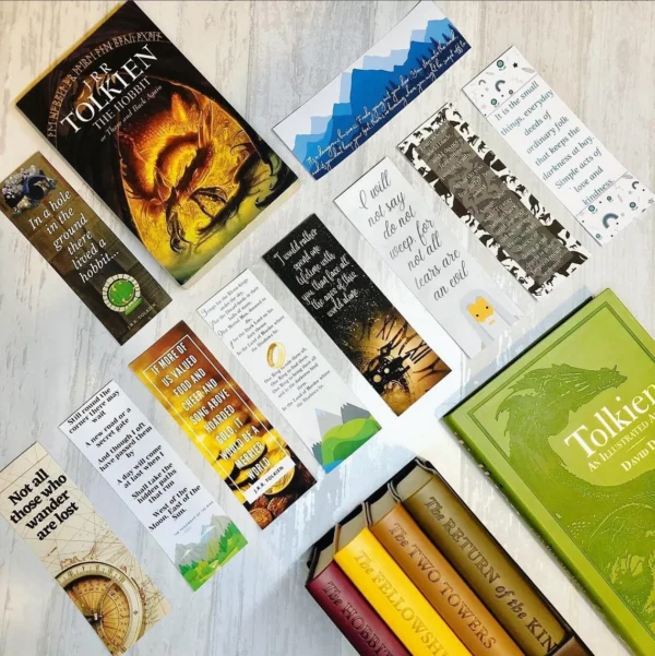 Digital Printable Bookmarks - Lord of the Rings & The Hobbit quotes, set of 10, bookstagram